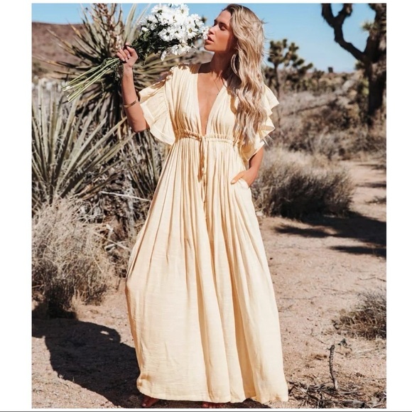 Boho summer lounge beach tunic coverup one size button front flutter sleeve - Picture 4 of 9